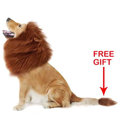 New Lion Mane Dog Costume Realistic Lion Wig Hat Cute Pet Dog Cosplay Clothes For Medium To Large Dogs With Ear Pet Accessories